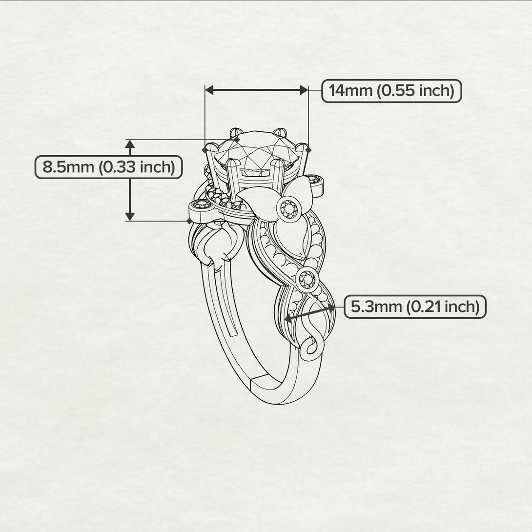 Nature Inspired Sapphire Ring - Sandra No. 13